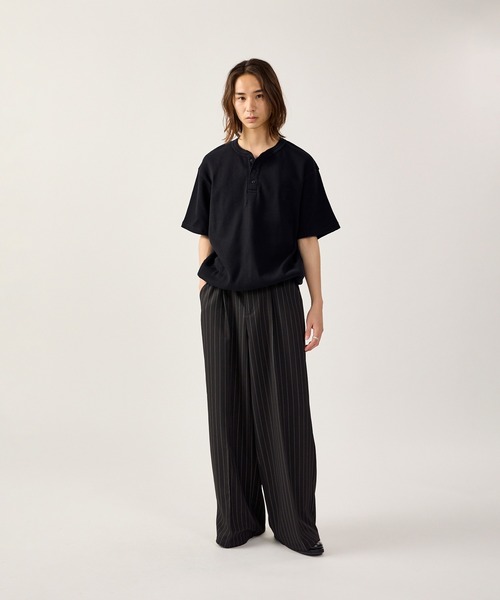 パンツ wide tuck stripe slacks sullen Wide tuck stripe slacks (sullen)