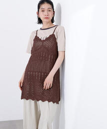 N.（N. Natural Beauty Basic） | カギアミ風ニットビスチェ(キャミソール)