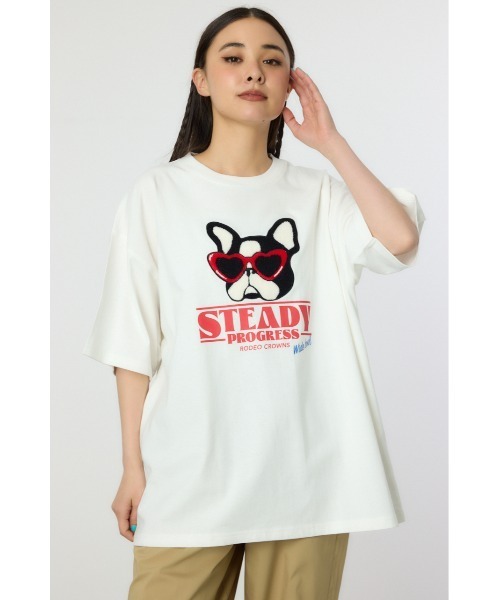 RODEO CROWNS WIDE BOWL（ロデオクラウンズワイドボウル）の「ANIMAL MOTIF Tシャツ（Tシャツ/カットソー・レディース・ブラック/ダークグリーン/ホワイト/イエロー・MEDIUM/LARGE）」の2枚目の写真