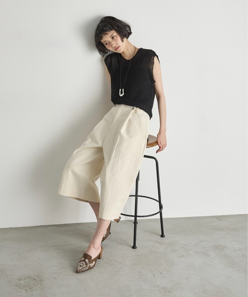 セール】バックリボンヘムフレンチスリーブサマーニットトップス