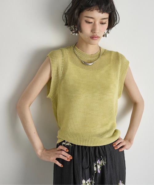 tocco バックリボンスカラップリブニットトップス フレンチスリーブ ブラック TOCCO closet - tocco バックリボンスカラップリブニット