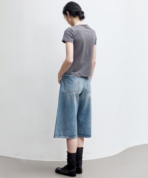 tageechita(タジチタ)の「【tageechita】アシンメトリーギャザー ボートネックTシャツ(Tシャツ/カットソー・レディース・ダークグレー/アッシュブラウン・S/M/L)」の9枚目の写真