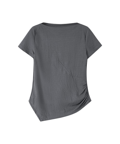 tageechita(タジチタ)の「【tageechita】アシンメトリーギャザー ボートネックTシャツ(Tシャツ/カットソー・レディース・ダークグレー/アッシュブラウン・S/M/L)」の13枚目の写真