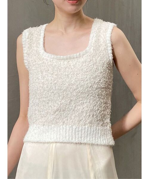 MURUA（ムルーア）の「2WAYMIXヤーンニット（ニット/セーター・レディース・アイボリー/ブラック/ブラウン・FREE）」の2枚目の写真