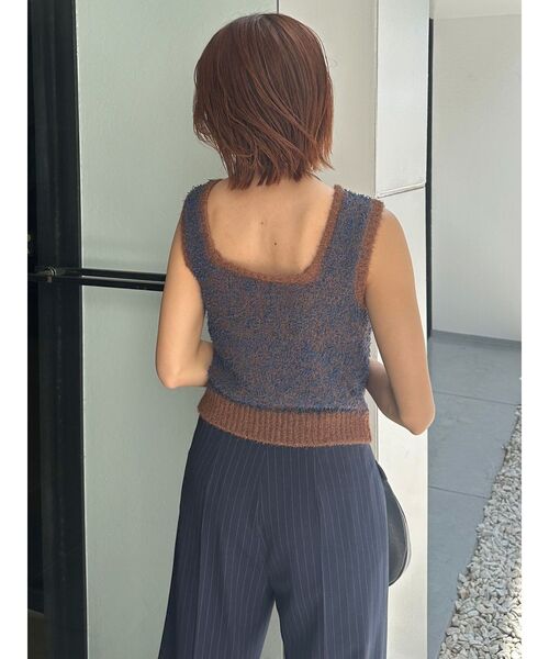 MURUA（ムルーア）の「2WAYMIXヤーンニット（ニット/セーター・レディース・アイボリー/ブラック/ブラウン・FREE）」の4枚目の写真