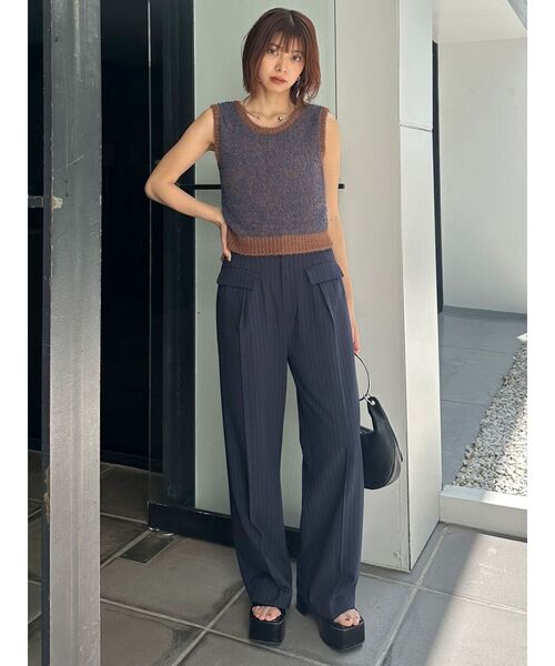 MURUA（ムルーア）の「2WAYMIXヤーンニット（ニット/セーター・レディース・アイボリー/ブラック/ブラウン・FREE）」の6枚目の写真