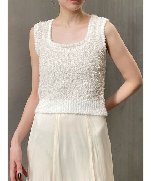 MURUA（ムルーア）の「2WAYMIXヤーンニット（ニット/セーター・レディース・アイボリー/ブラック/ブラウン・FREE）」の7枚目の写真