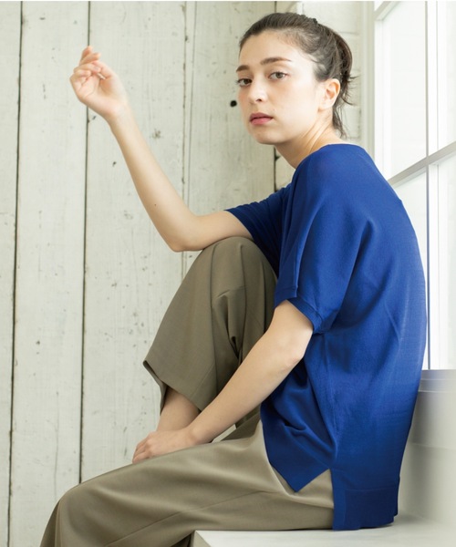 セール】《6色展開/S-LLサイズ》ドルマンスリーブニット【UV/接触冷感