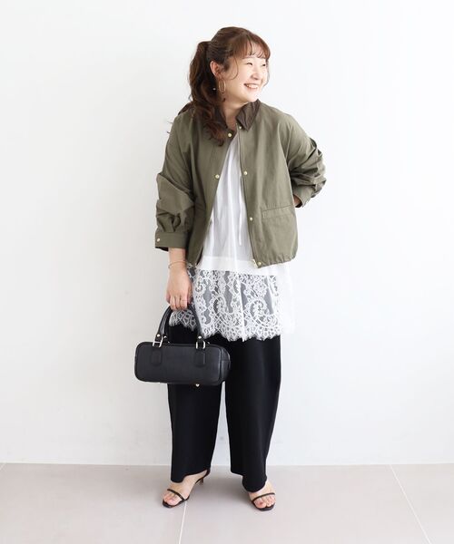 le.coeur blanc(ルクールブラン)の「レースヘムスキッパーブラウス(シャツ/ブラウス・レディース・ブラック/オフホワイト・38)」の13枚目の写真