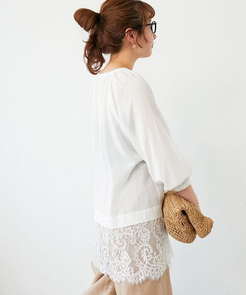 le.coeur blanc(ルクールブラン)の「レースヘムスキッパーブラウス(シャツ/ブラウス・レディース・ブラック/オフホワイト・38)」の22枚目の写真
