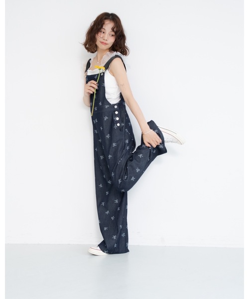 【激安通販オンラインショップ】 ベルトリボンサロペット（サロペット/オーバーオール）｜jumelle サロペット・オーバーオール・オールインワン