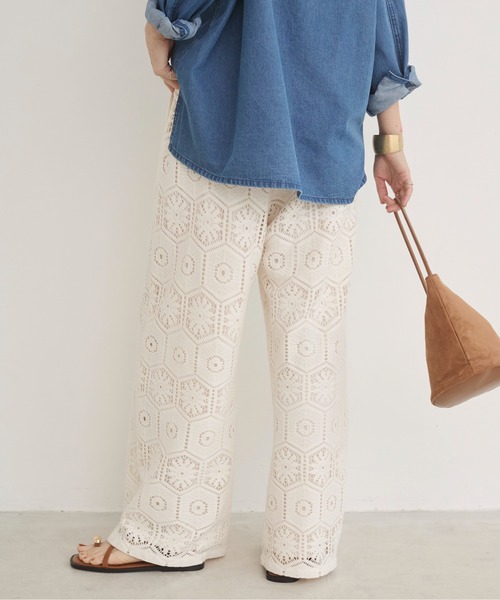 ANGIE（アンジー）の「クロシェ レース ワイド イージーパンツ（その他パンツ・レディース・アイボリー/ブラック・FREE）」の11枚目の写真