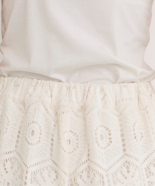 ANGIE（アンジー）の「クロシェ レース ワイド イージーパンツ（その他パンツ・レディース・アイボリー/ブラック・FREE）」の6枚目の写真