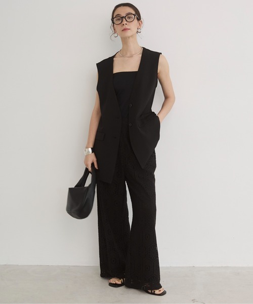 ANGIE（アンジー）の「クロシェ レース ワイド イージーパンツ（その他パンツ・レディース・アイボリー/ブラック・FREE）」の22枚目の写真