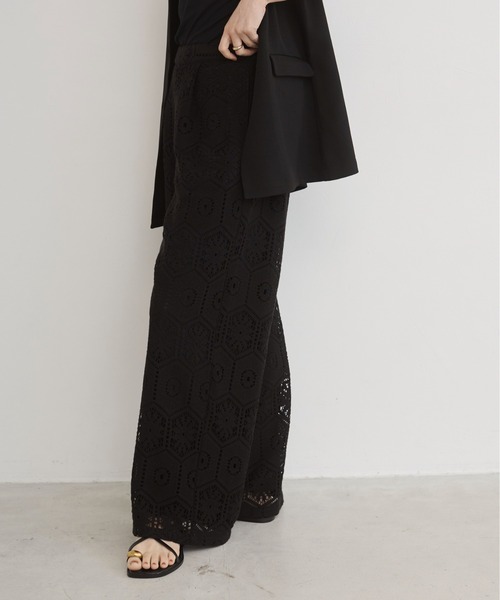 ANGIE（アンジー）の「クロシェ レース ワイド イージーパンツ（その他パンツ・レディース・アイボリー/ブラック・FREE）」の21枚目の写真