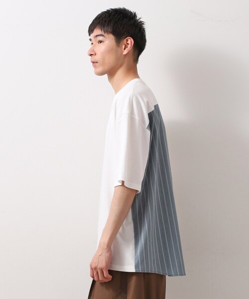 THE SHOP TK (ザ ショップ ティーケー )の「エシカルブロード切替Tシャツ 洗濯機OK(Tシャツ/カットソー・メンズ・ホワイト系5/ブラック系2・02/03/04)」の3枚目の写真