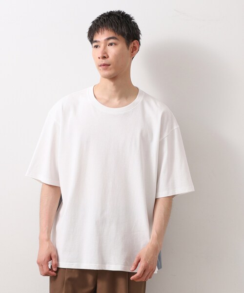 THE SHOP TK (ザ ショップ ティーケー )の「エシカルブロード切替Tシャツ 洗濯機OK(Tシャツ/カットソー・メンズ・ホワイト系5/ブラック系2・02/03/04)」の4枚目の写真
