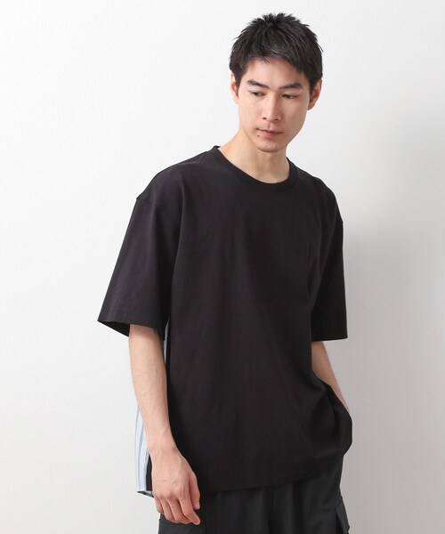 THE SHOP TK (ザ ショップ ティーケー )の「エシカルブロード切替Tシャツ 洗濯機OK(Tシャツ/カットソー・メンズ・ホワイト系5/ブラック系2・02/03/04)」の7枚目の写真