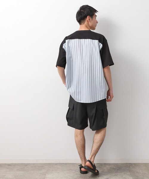 THE SHOP TK (ザ ショップ ティーケー )の「エシカルブロード切替Tシャツ 洗濯機OK(Tシャツ/カットソー・メンズ・ホワイト系5/ブラック系2・02/03/04)」の9枚目の写真