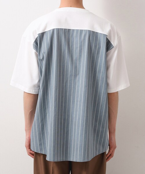 THE SHOP TK (ザ ショップ ティーケー )の「エシカルブロード切替Tシャツ 洗濯機OK(Tシャツ/カットソー・メンズ・ホワイト系5/ブラック系2・02/03/04)」の13枚目の写真