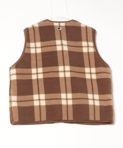Champion（チャンピオン）の「【Champion/チャンピオン】レディース チェックスナップベスト（ベスト・レディース・ブラウン/アイボリー/ネイビー・MEDIUM/LARGE）」の15枚目の写真