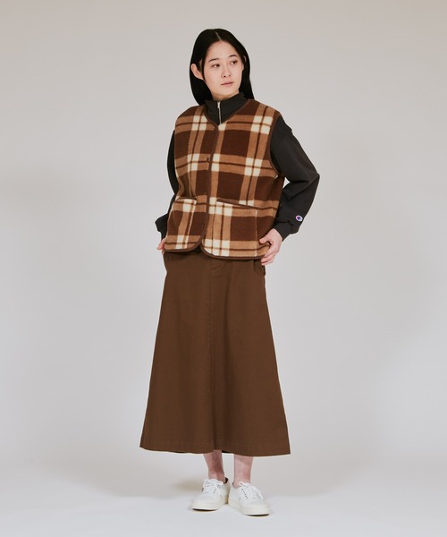 Champion（チャンピオン）の「【Champion/チャンピオン】レディース チェックスナップベスト（ベスト・レディース・ブラウン/アイボリー/ネイビー・MEDIUM/LARGE）」の21枚目の写真