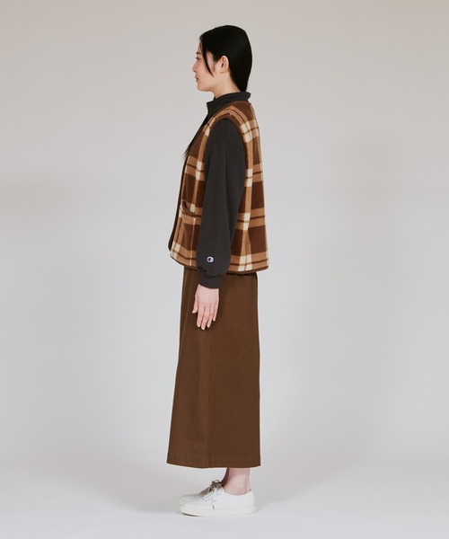 Champion（チャンピオン）の「【Champion/チャンピオン】レディース チェックスナップベスト（ベスト・レディース・ブラウン/アイボリー/ネイビー・MEDIUM/LARGE）」の22枚目の写真