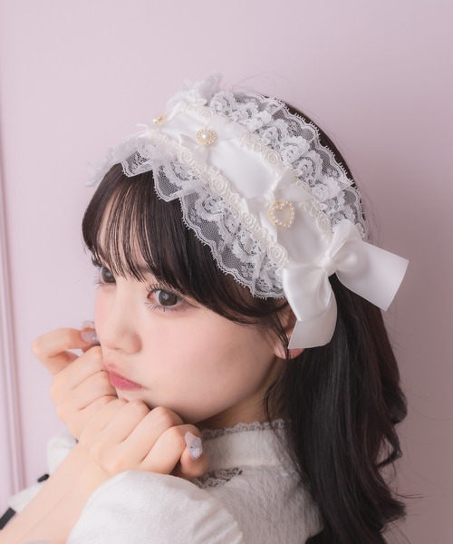 ロゼットヘッドドレス トーションレースヘッドドレス | kawaii | axes femme online shop