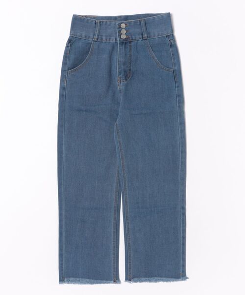urge:(アージコロン )の「【URGE:】ハイウエスト 切りっぱなし 裾フリンジ デニム パンツ(デニムパンツ・レディース・ブルー/ライトブルー・X-LARGE/LARGE/MEDIUM/SMALL)」の9枚目の写真