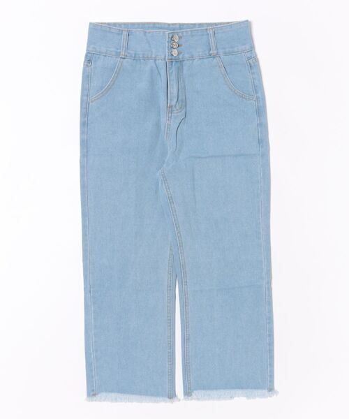 urge:(アージコロン )の「【URGE:】ハイウエスト 切りっぱなし 裾フリンジ デニム パンツ(デニムパンツ・レディース・ブルー/ライトブルー・X-LARGE/LARGE/MEDIUM/SMALL)」の10枚目の写真