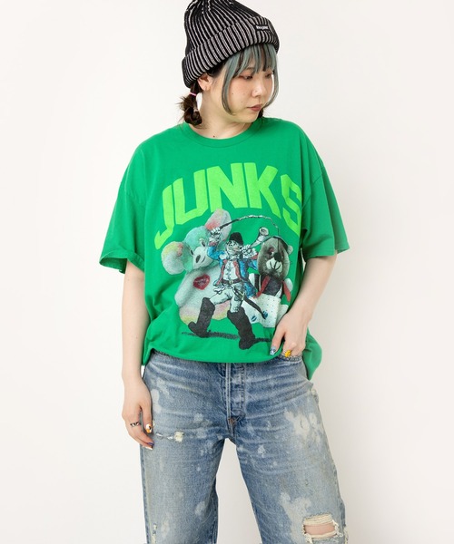 RNA 七分袖Tシャツ レコード ペイントTシャツ アールエヌエー ミュージック RNA 七分袖Tシャツ レコード ペイントTシャツ アールエヌエー