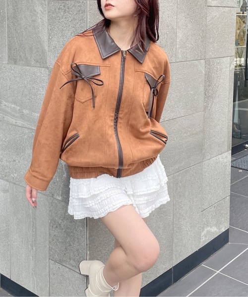 one way（ワンウェイ）の「パイピングリボンジャケット（ブルゾン・レディース・ネイビー/ブラウン/ブルー・FREE）」の19枚目の写真