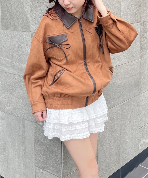 one way（ワンウェイ）の「パイピングリボンジャケット（ブルゾン・レディース・ネイビー/ブラウン/ブルー・FREE）」の21枚目の写真