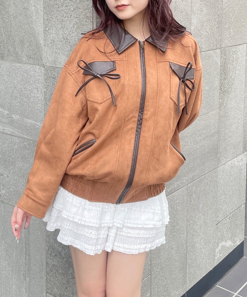 one way（ワンウェイ）の「パイピングリボンジャケット（ブルゾン・レディース・ネイビー/ブラウン/ブルー・FREE）」の22枚目の写真