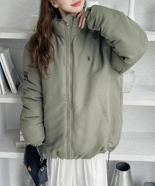 U.S. POLO ASSN.（ユーエスポロアッスン）の「【U.S. POLO ASSN】中綿 ダウンジャケット（ダウンジャケット/コート・レディース・ベージュ/アイボリー/ブラック/カーキ・M/L）」の4枚目の写真