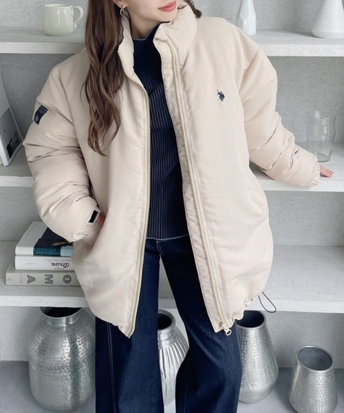 U.S. POLO ASSN.（ユーエスポロアッスン）の「【U.S. POLO ASSN】中綿 ダウンジャケット（ダウンジャケット/コート・レディース・ベージュ/アイボリー/ブラック/カーキ・M/L）」の22枚目の写真