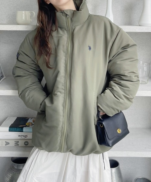 U.S. POLO ASSN.（ユーエスポロアッスン）の「【U.S. POLO ASSN】中綿 ダウンジャケット（ダウンジャケット/コート・レディース・ベージュ/アイボリー/ブラック/カーキ・M/L）」の13枚目の写真