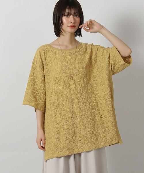 LAKOLE(ラコレ)の「カットレースプルオーバー半袖 / 579053(Tシャツ/カットソー・レディース・イエロー/ブラック/アイボリー・FREE)」の3枚目の写真