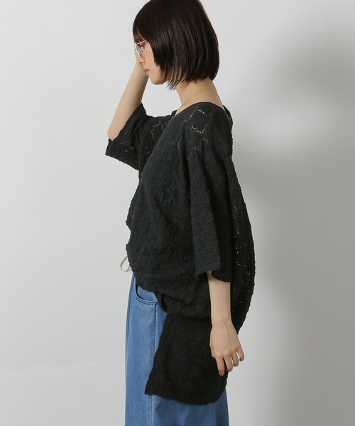 LAKOLE(ラコレ)の「カットレースプルオーバー半袖 / 579053(Tシャツ/カットソー・レディース・イエロー/ブラック/アイボリー・FREE)」の4枚目の写真