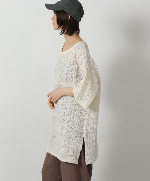 LAKOLE(ラコレ)の「カットレースプルオーバー半袖 / 579053(Tシャツ/カットソー・レディース・イエロー/ブラック/アイボリー・FREE)」の9枚目の写真