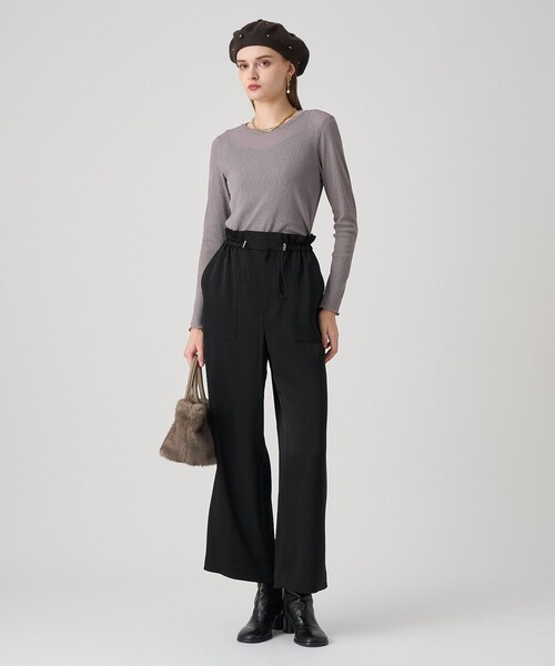 ANAYI（アナイ）の「ラメドライテレコクルー プルオーバー（Tシャツ/カットソー・レディース・ブラック/アイボリー/モカ/チャコールグレー・38/36）」の18枚目の写真