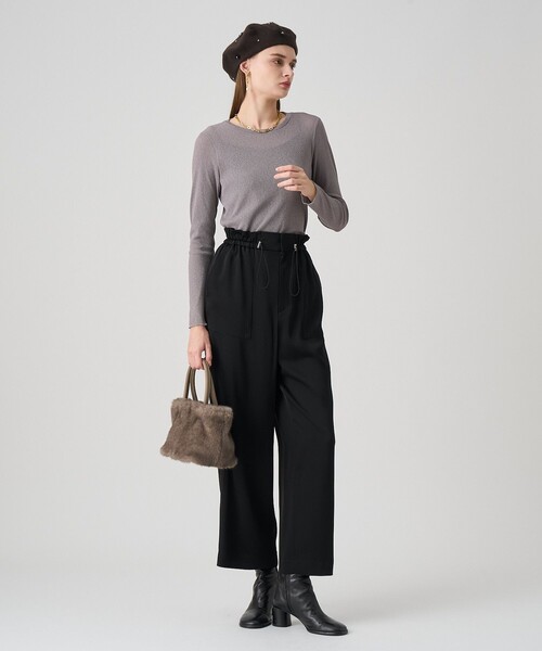 ANAYI（アナイ）の「ラメドライテレコクルー プルオーバー（Tシャツ/カットソー・レディース・ブラック/アイボリー/モカ/チャコールグレー・38/36）」の19枚目の写真