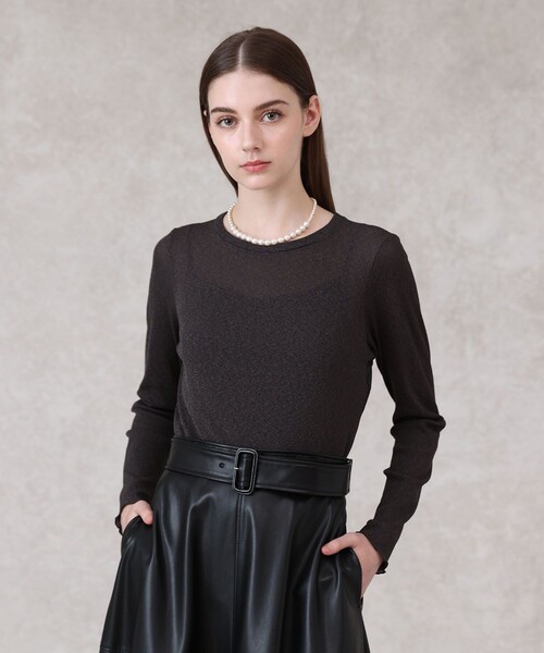 ANAYI（アナイ）の「ラメドライテレコクルー プルオーバー（Tシャツ/カットソー・レディース・ブラック/アイボリー/モカ/チャコールグレー・38/36）」の20枚目の写真