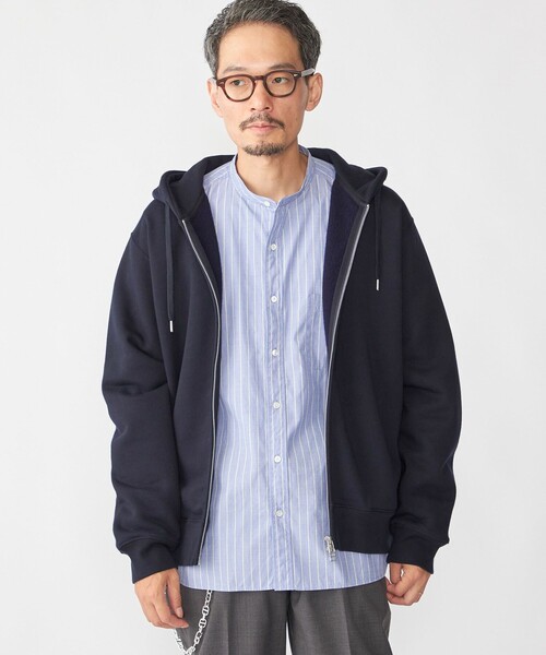 SHIPS（シップス）の「SHIPS: コットン ウール ジップ パーカー（パーカー・メンズ・ライトグレー/ブラウン/ネイビー・SMALL/MEDIUM/LARGE/X-LARGE）」の3枚目の写真