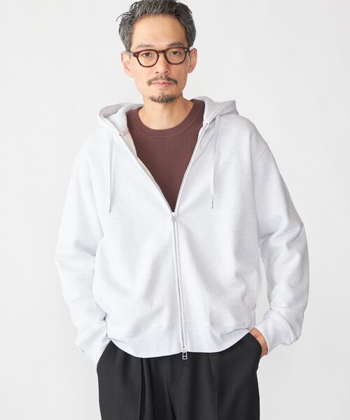 SHIPS（シップス）の「SHIPS: コットン ウール ジップ パーカー（パーカー・メンズ・ライトグレー/ブラウン/ネイビー・SMALL/MEDIUM/LARGE/X-LARGE）」の2枚目の写真