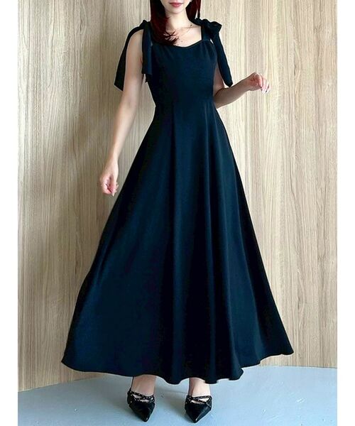 セール】【ZOZO限定】ショルダーリボンフレアワンピース