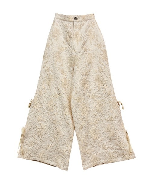 HONEY MI HONEY（ハニーミーハニー）の「side ribbon jacquard pants（その他パンツ・レディース・ベージュ/ブラック/オフホワイト・FREE）」の3枚目の写真