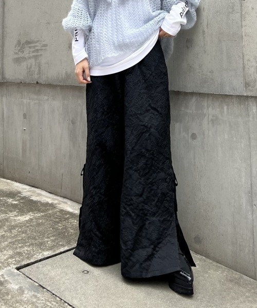 HONEY MI HONEY（ハニーミーハニー）の「side ribbon jacquard pants（その他パンツ・レディース・ベージュ/ブラック/オフホワイト・FREE）」の9枚目の写真