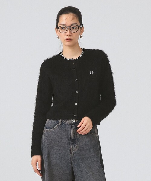 別注】FRED PERRY / Fluffy Crewneck Knit Cardigan
