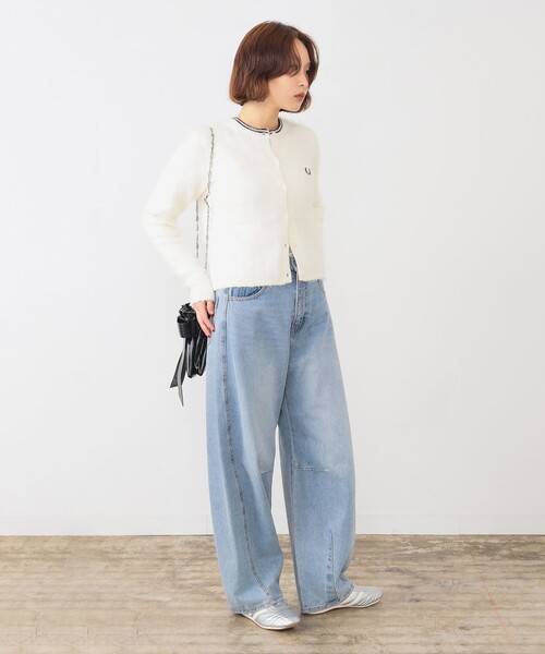 別注】FRED PERRY / Fluffy Crewneck Knit Cardigan（カーディガン